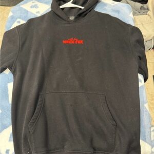 White Fox Boutique Black Hoodie with Red Logo